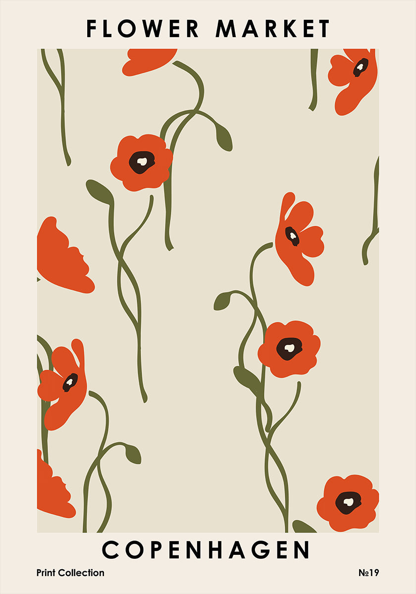 Marché aux fleurs de Copenhague Poster