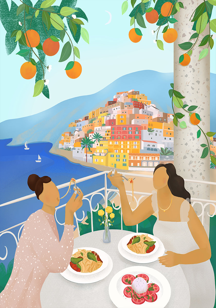 Filles à Positano Poster