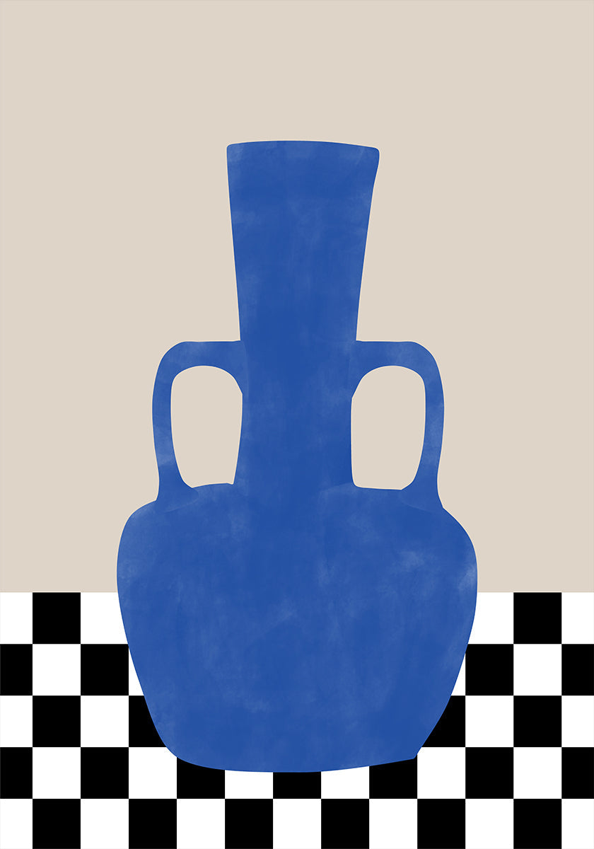 Échiquier Vase Azure Poster