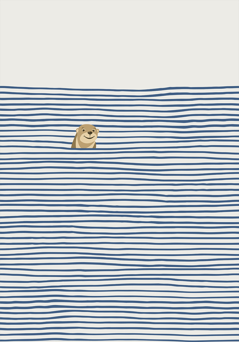 Loutre dans les vagues Poster