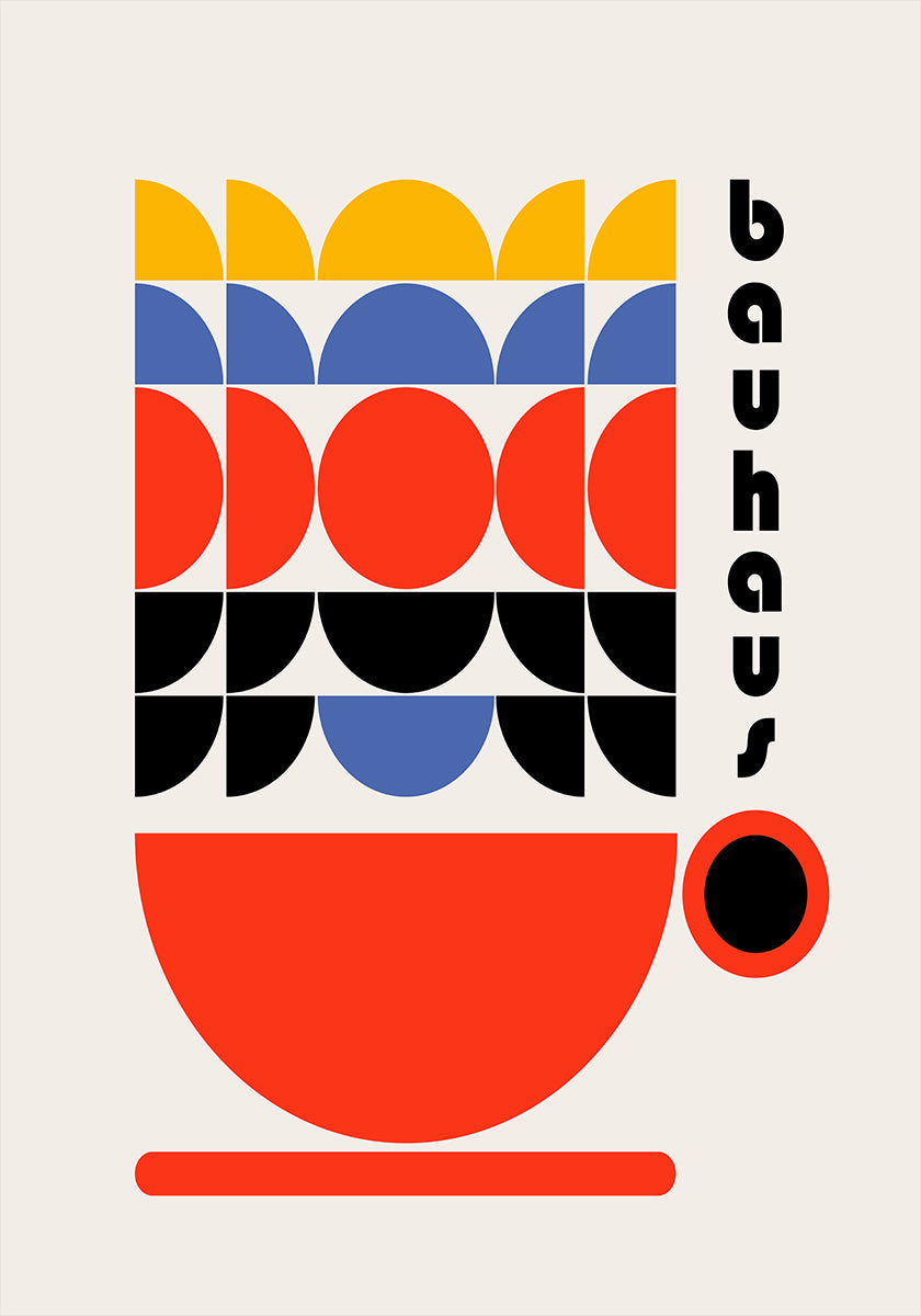 Affiche de décor de café Bauhaus des années 70