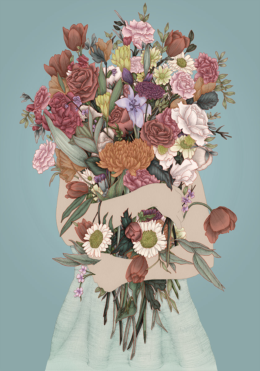 Grande affiche Rassembler un jardin sarcelle