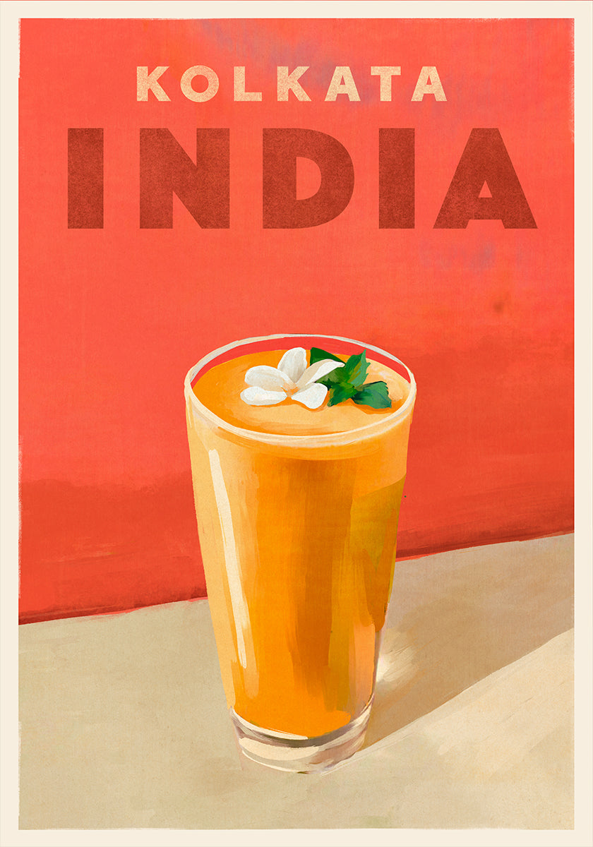 Affiche de voyage Cocktail Calcutta Inde