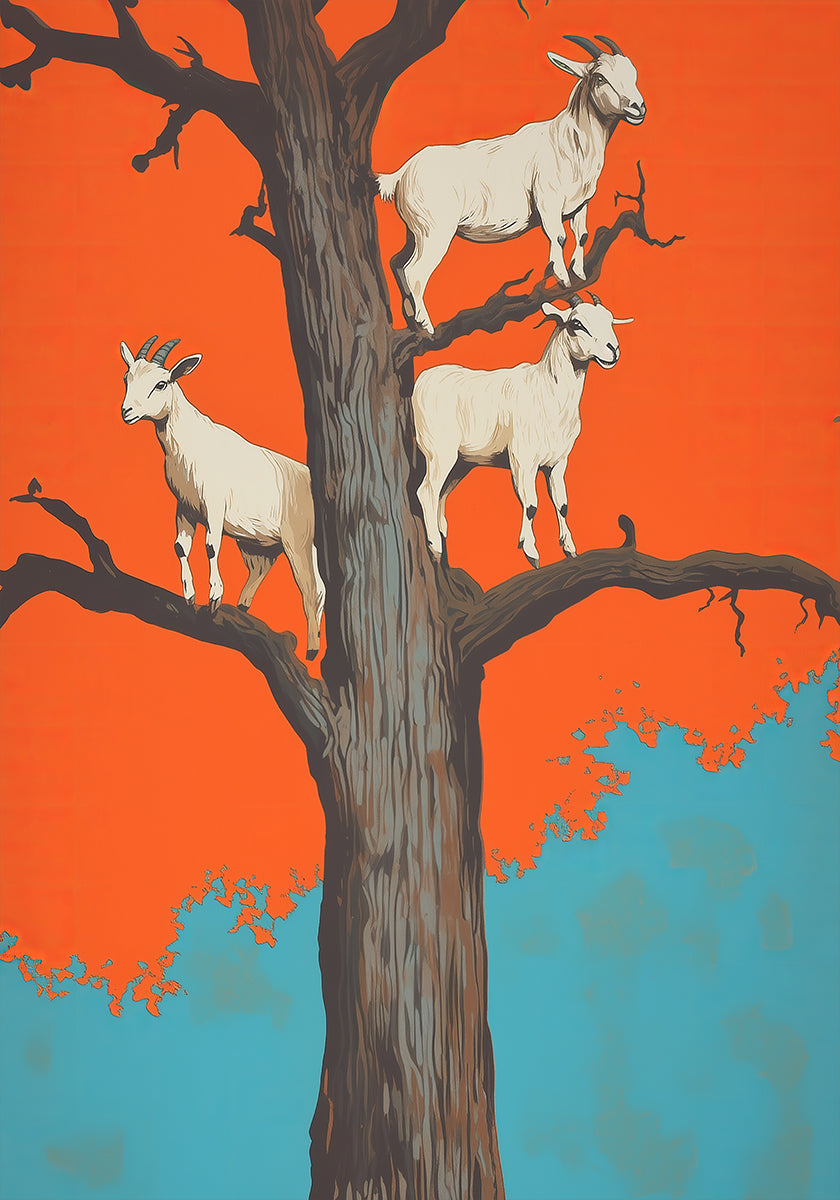 Chèvres dans un arbre Poster