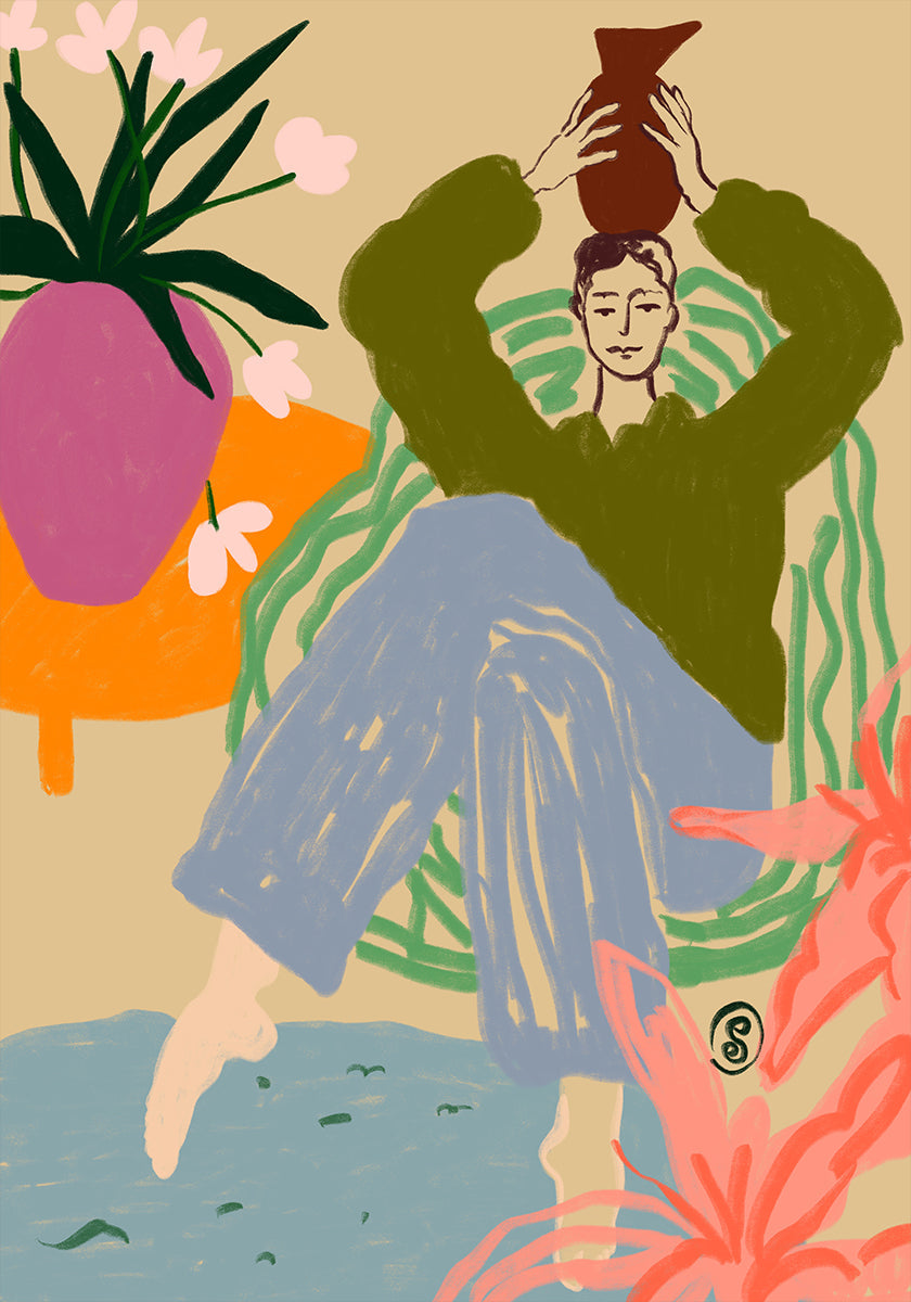 Femme avec navire