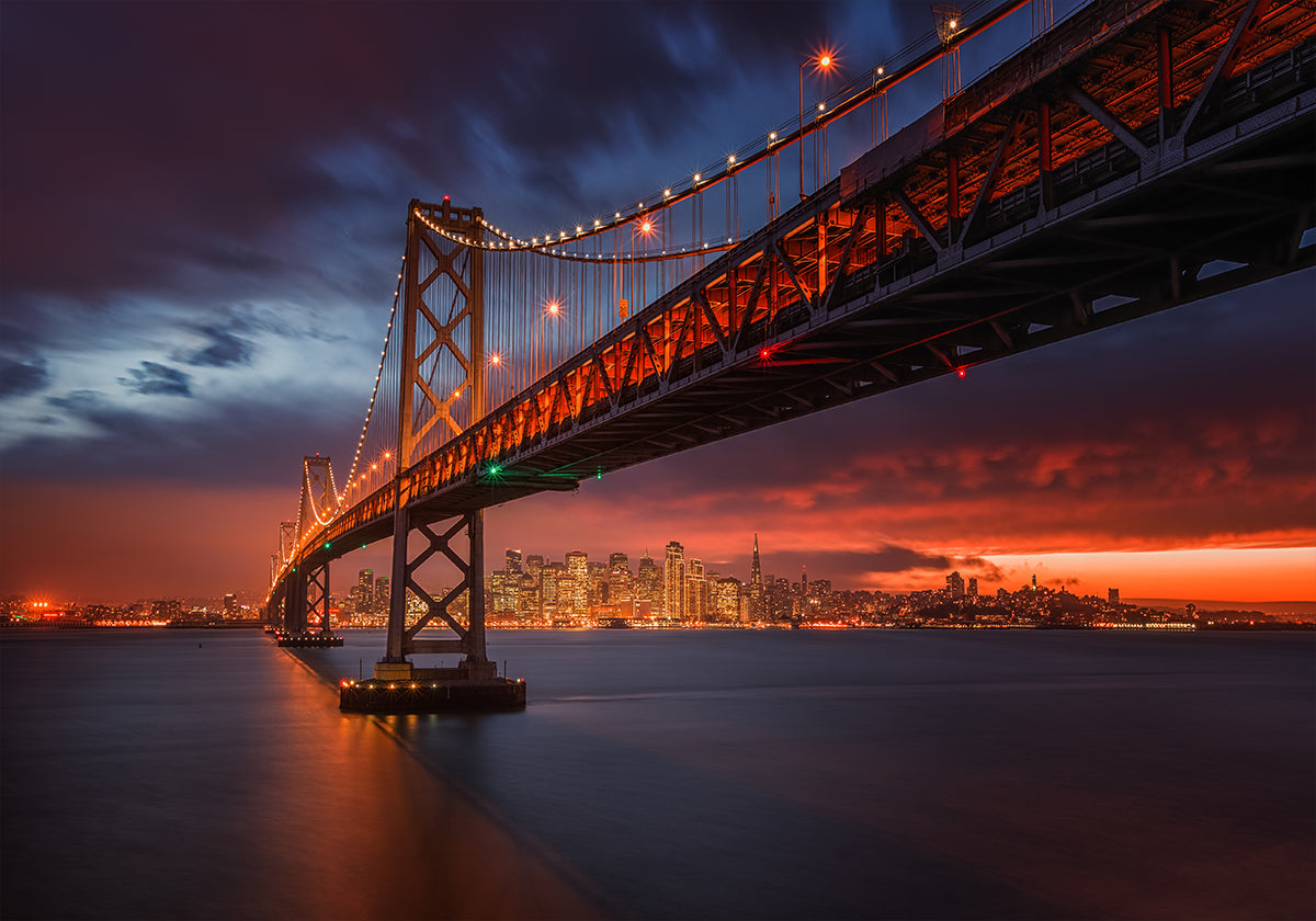 Bay Bridge la nuit Poster