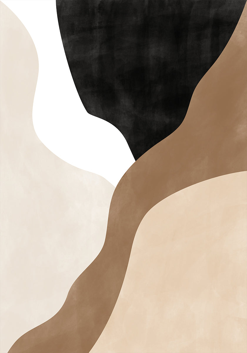 Art abstrait beige et marron Poster
