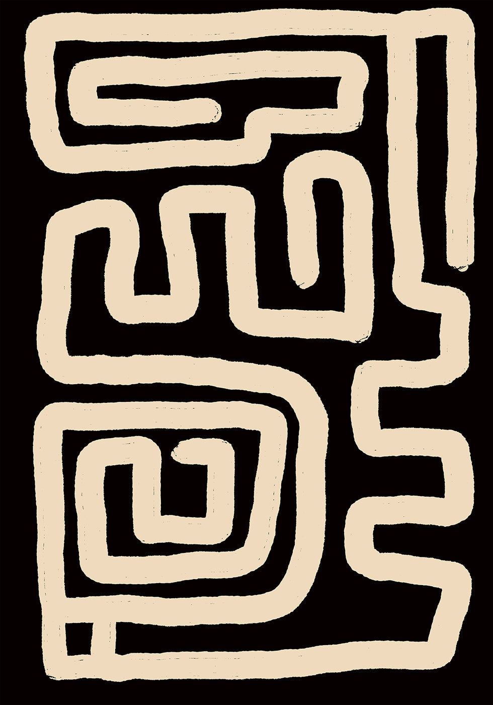 Lignes de labyrinthe beiges Poster
