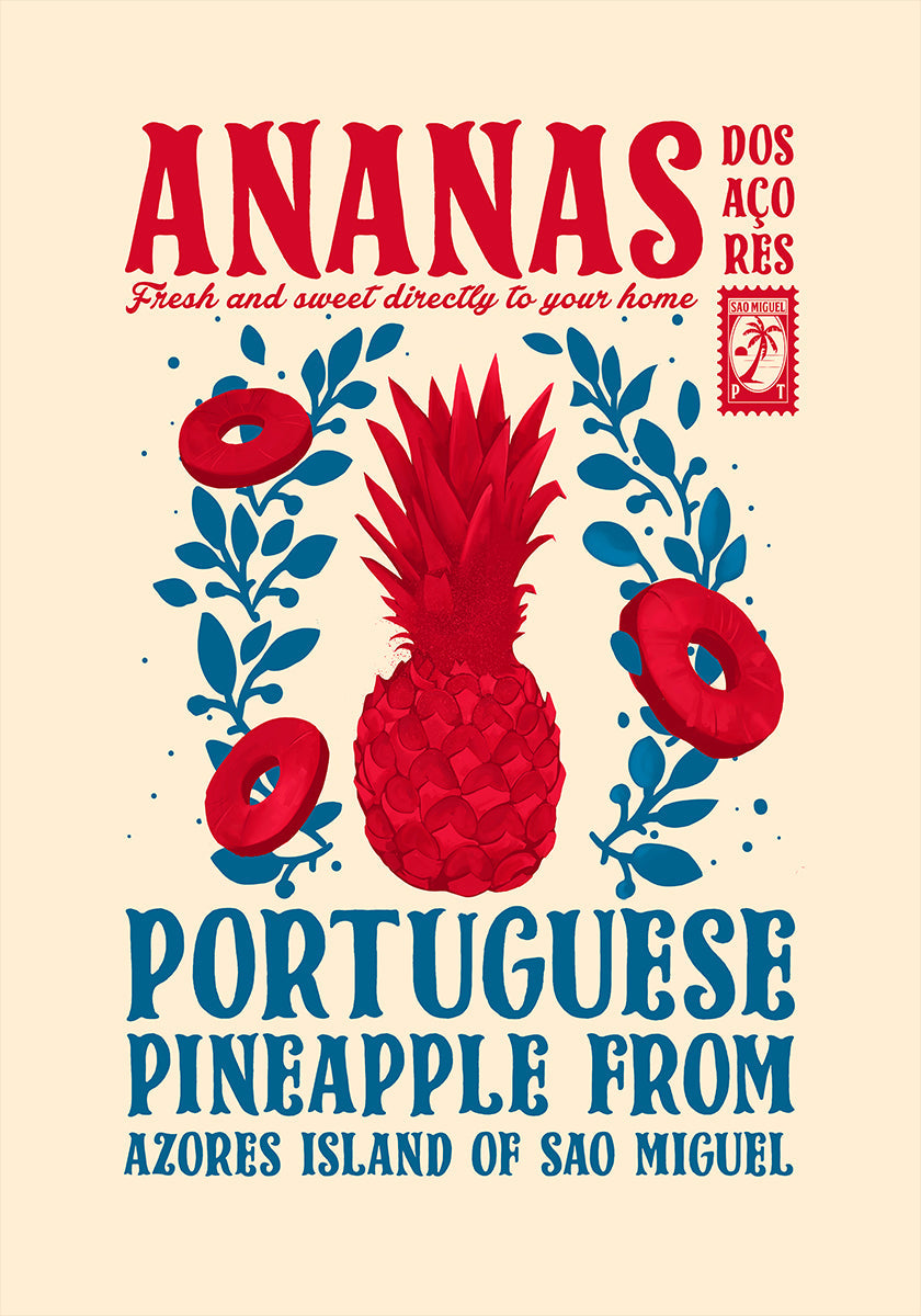 Impression de cuisine à l'ananas Poster