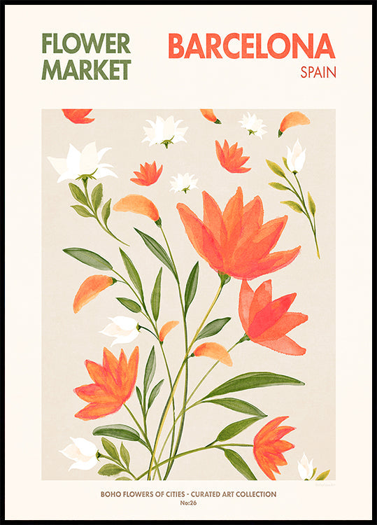 Barcelone fleurit Poster