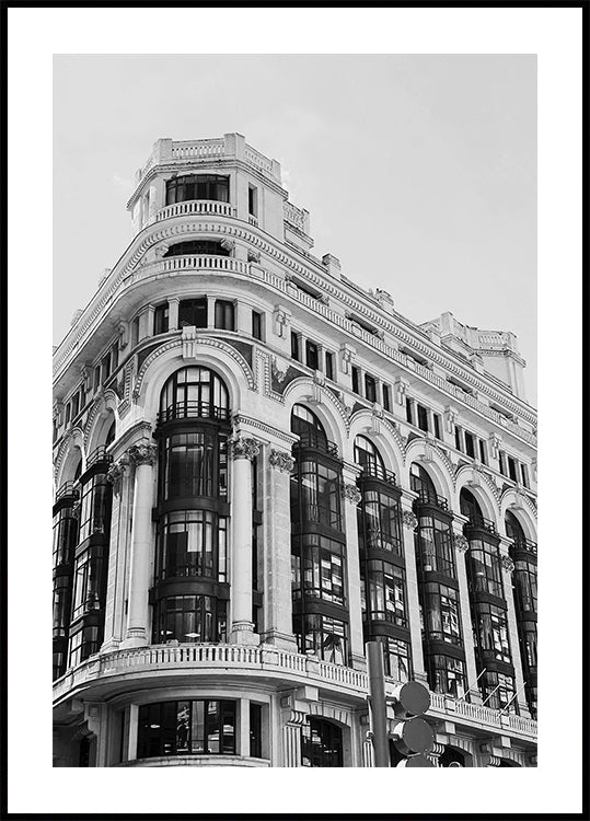 Gran Vía Madrid Architecture Noir et Blanc Poster