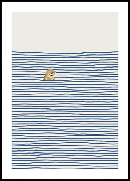 Loutre dans les vagues Poster