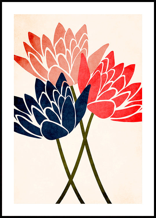 Trois fleurs dansantes