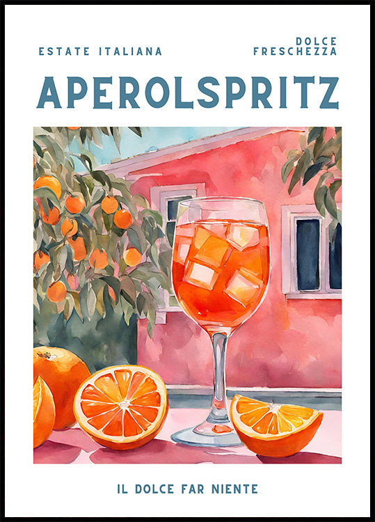 Aperol Spritz, Aquarell, Frais Poster