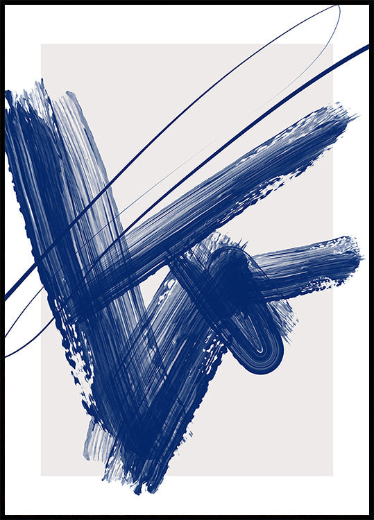 Coups de pinceau bleus audacieux Poster
