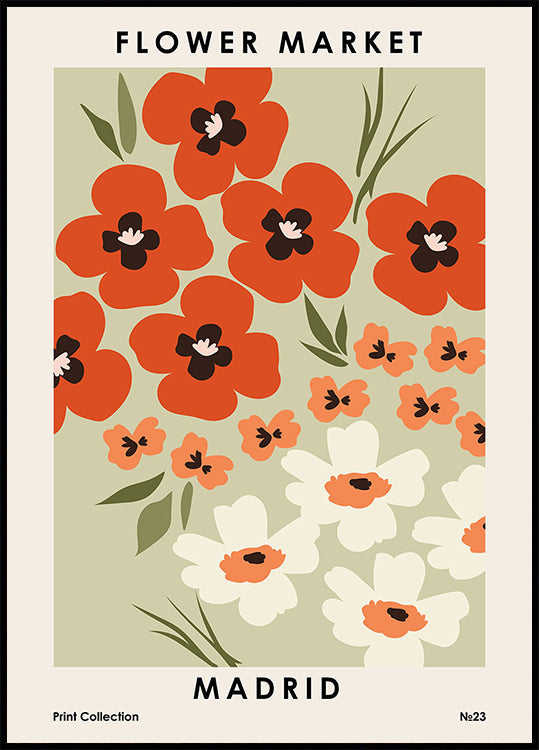 Marché aux fleurs de Madrid Poster