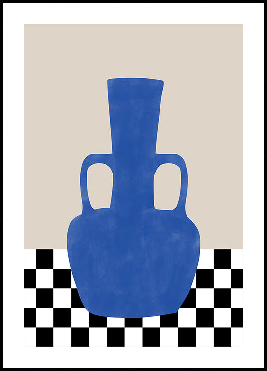 Échiquier Vase Azure Poster