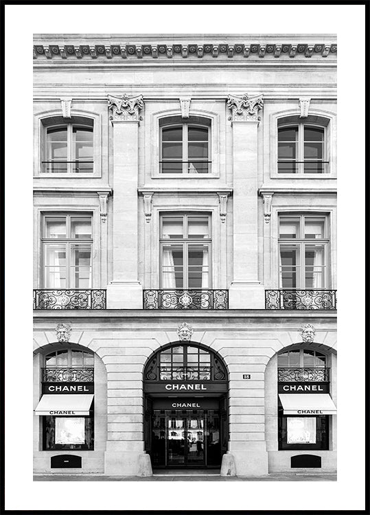Chanel Paris Boutique Noir & Blanc Poster