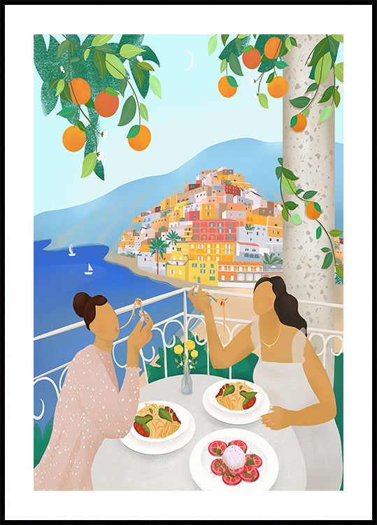 Filles à Positano Poster