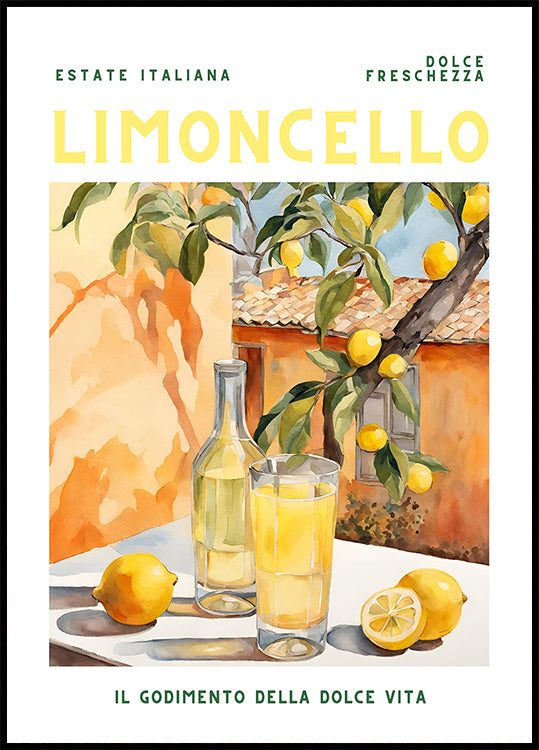 Limoncello, aquarelle, frais Poster