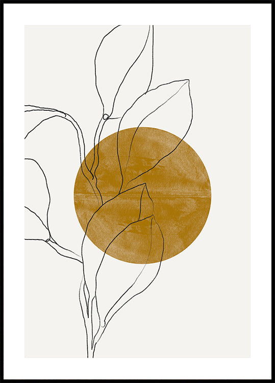 Harmonie des feuilles de ligne Poster