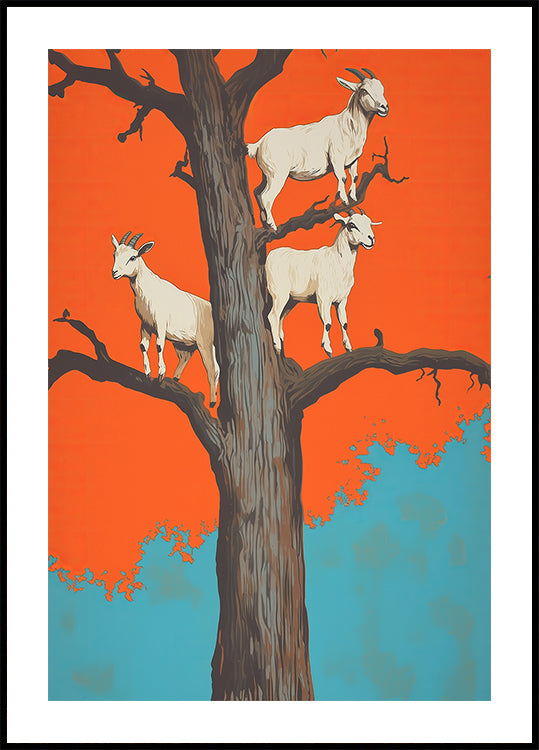 Chèvres dans un arbre Poster