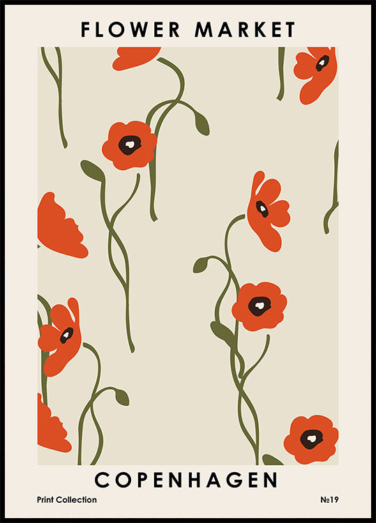 Marché aux fleurs de Copenhague Poster