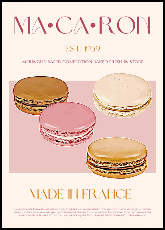 Délice macaron français Poster