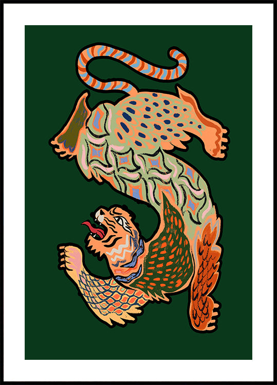 Tigre asiatique vert Poster