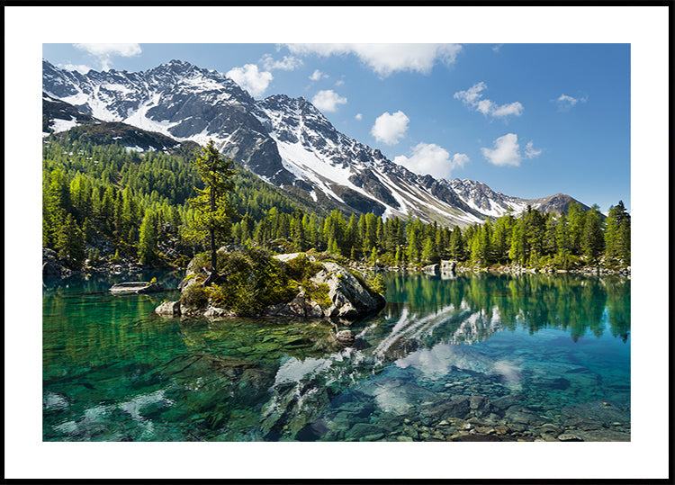 Lac de montagne verte Poster