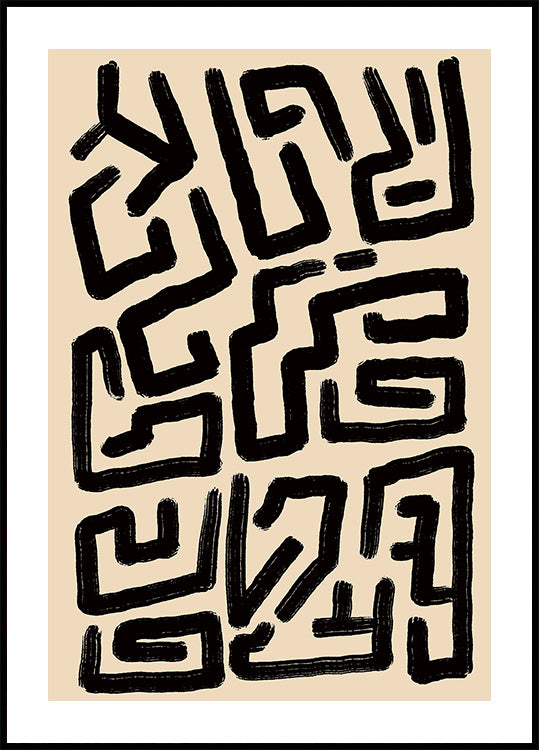 Lignes de labyrinthe abstraites Poster