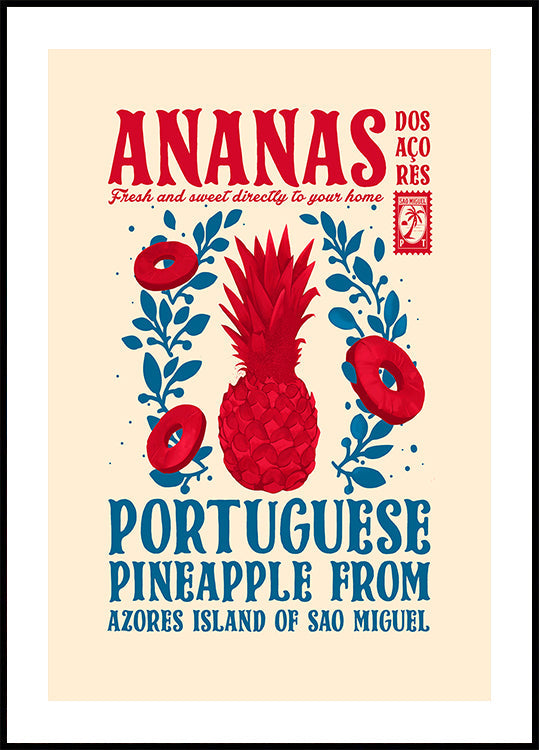 Impression de cuisine à l'ananas Poster