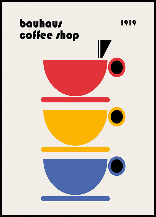 Affiche minimaliste de café Bauhaus