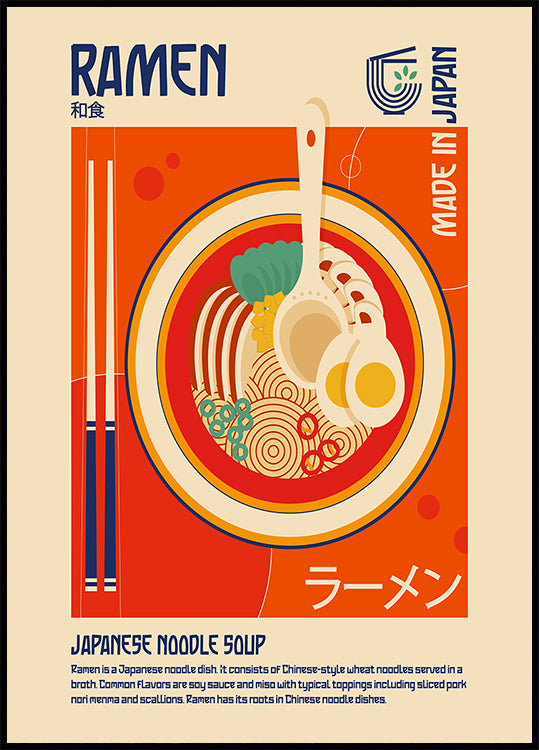 Ramen, nourriture japonaise, impression, affiche
