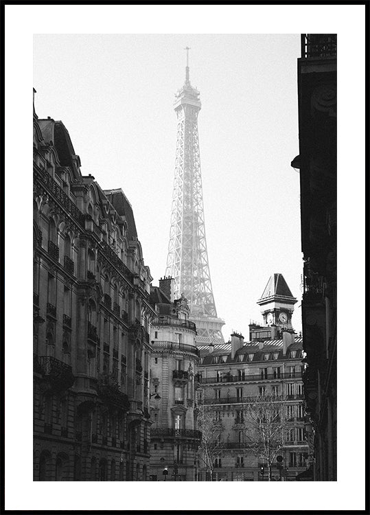 Tour Eiffel Paris noir et blanc Poster