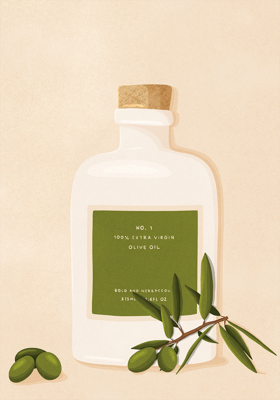 Bouteille d'huile d'olive Poster