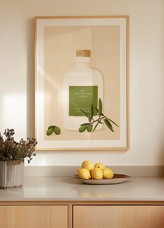Bouteille d'huile d'olive Poster