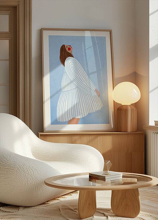 La femme aux rayures bleues Poster