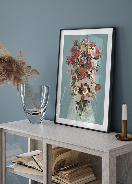 Grande affiche Rassembler un jardin sarcelle