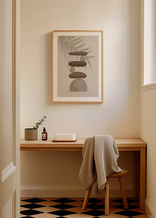 Harmony 2, pierres d'équilibrage zen et ombre Poster