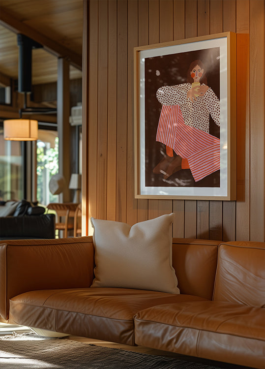 Femme avec la tasse de thé Poster