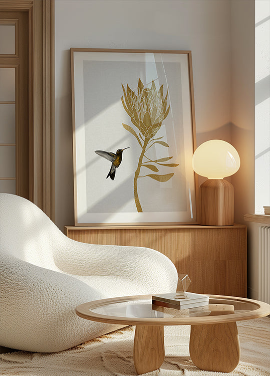 Colibri et fleur dans Poster