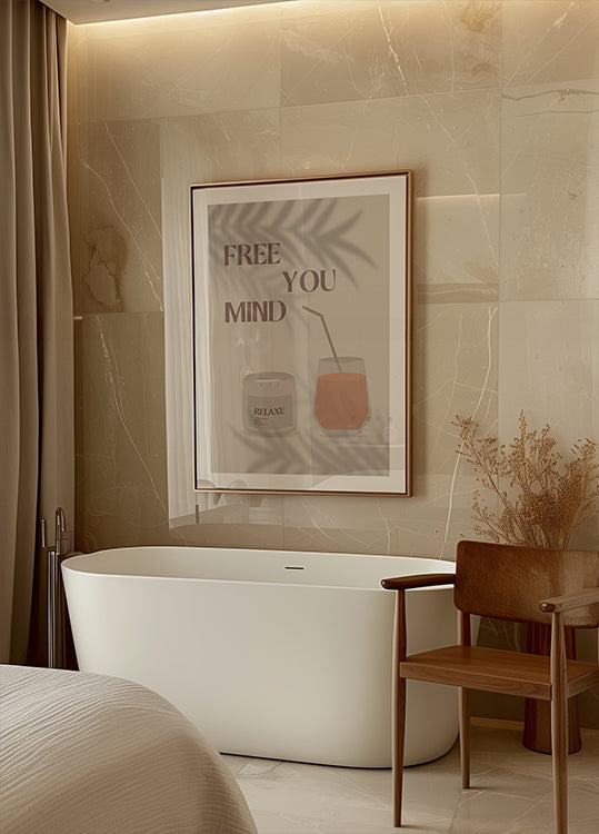 Libérez votre esprit 2, un été apaisant avec une bougie et un verre de jus Poster
