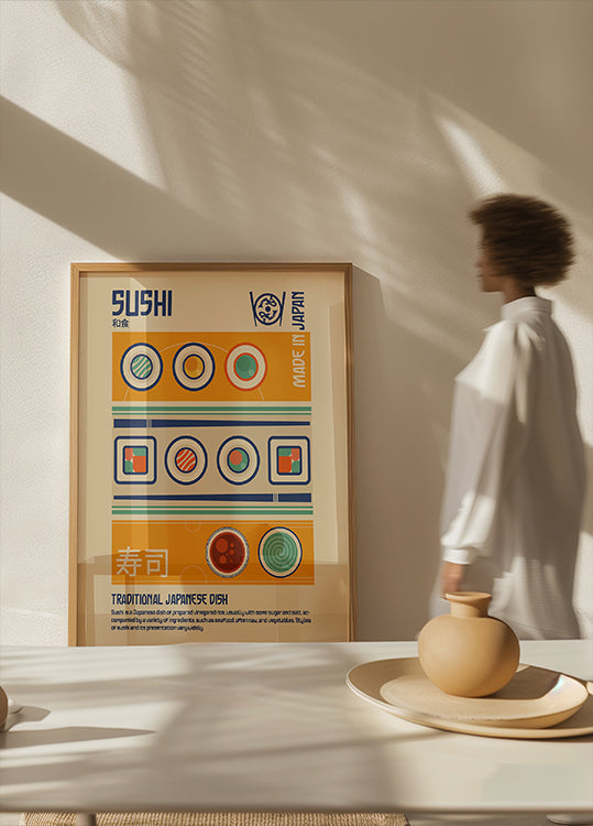 Sushi, nourriture japonaise, impression, affiche