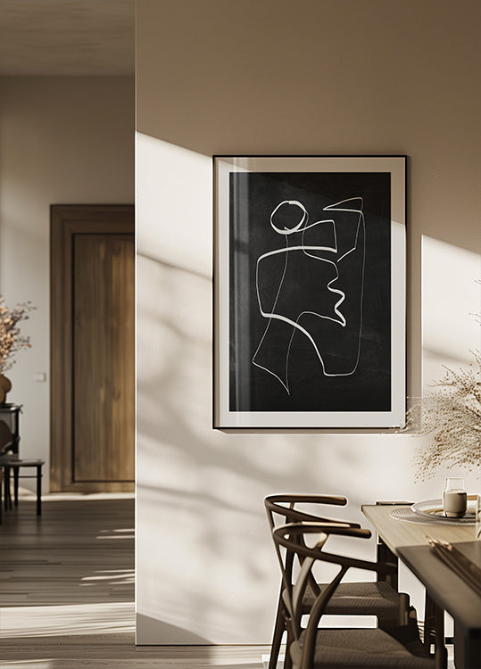 Dessin au trait abstrait 6 2 Poster