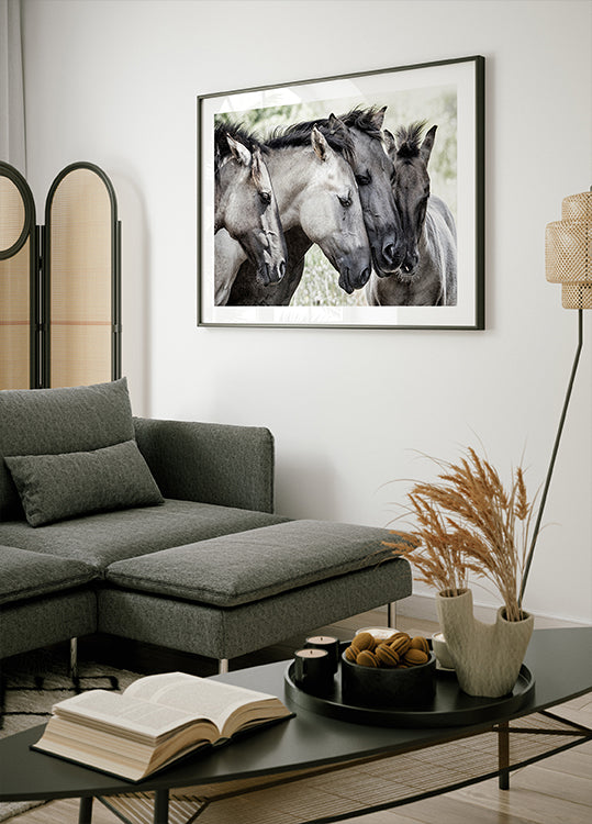 Quatre chevaux Konik