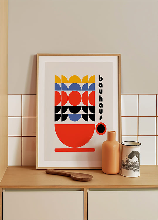 Affiche de décor de café Bauhaus des années 70