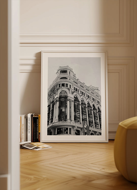Gran Vía Madrid Architecture Noir et Blanc Poster