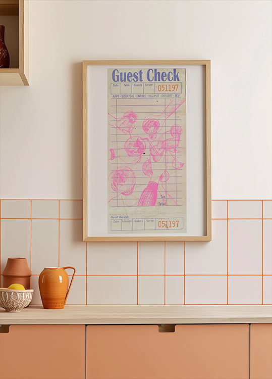 Cheers Guest Check Rose Poster
