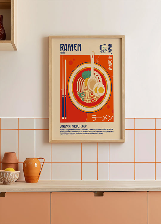 Ramen, nourriture japonaise, impression, affiche